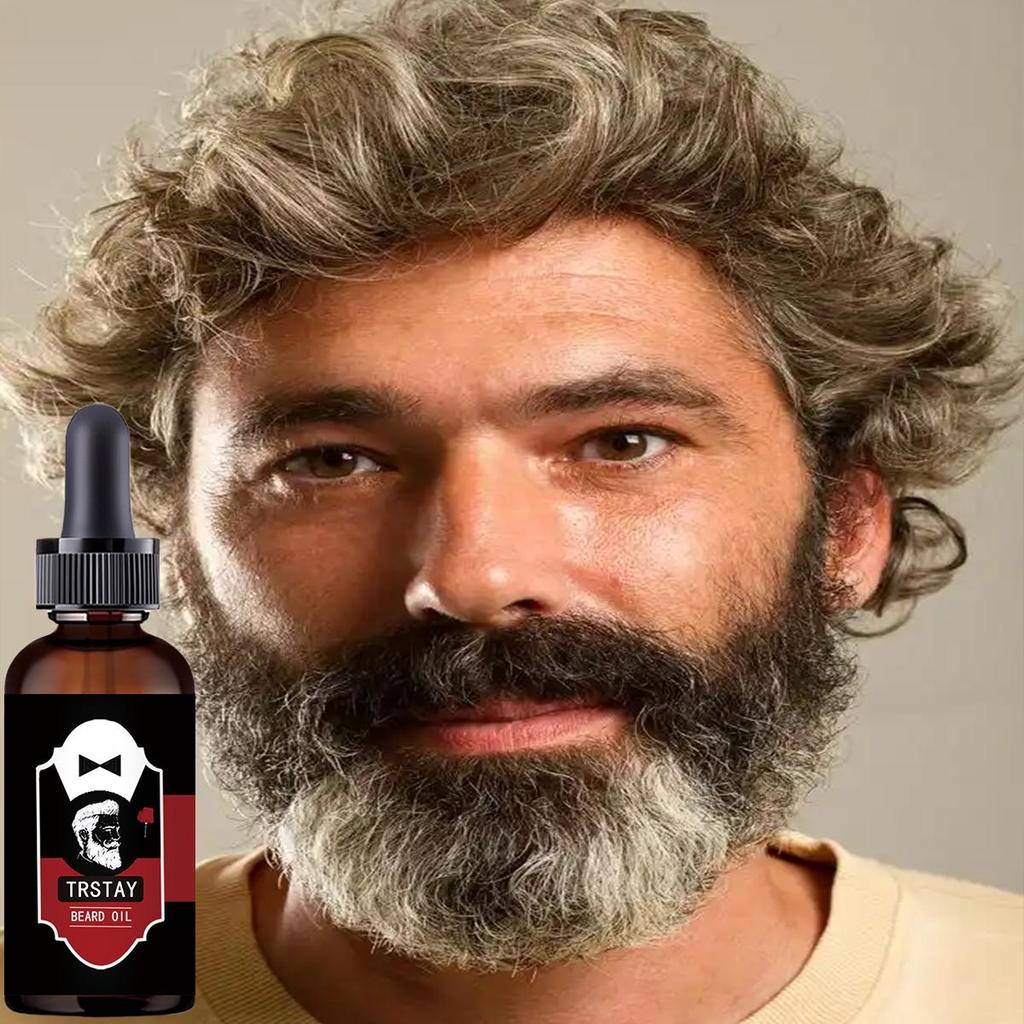 Men's Beard Growth Oil Fluid Nourishing Beard Chest Hair Growth Essential Oil Professional Brazilian Keratin Rosemary