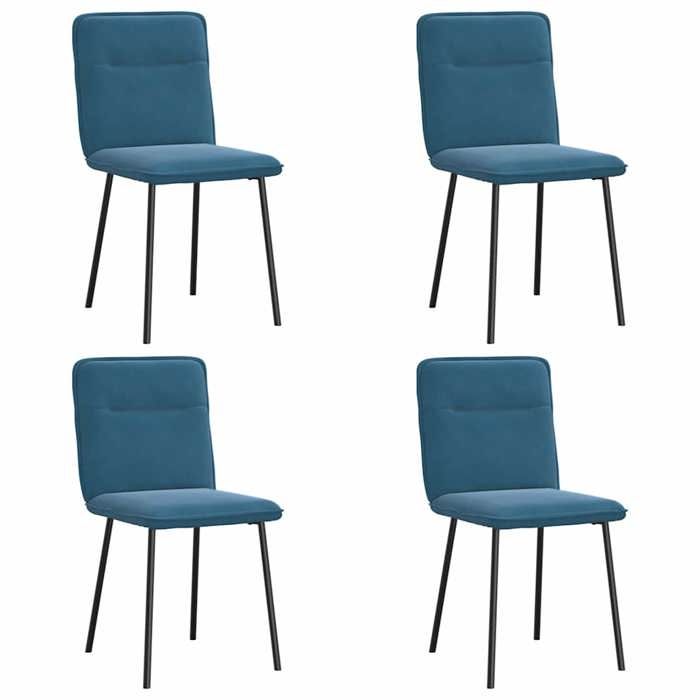 VidaXL Chaises à manger lot de 4 Bleu Velours, chaise, chaise de salon, chaise d'accent, chaise de cuisine, siège de salle à 3315319