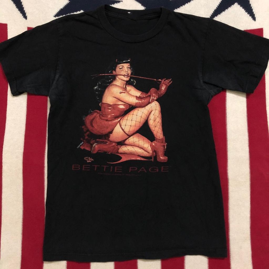 Bettie Page Gift For Family Black T-Shirt Cotton All Size RM1038