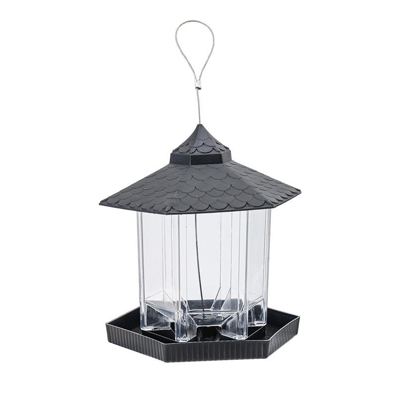 Waterproof Garden Gazebo Hanging Wild Bird Feeder Outdoor Container With Hang Rope Pet Birds Feeding House Type Bird Feeder