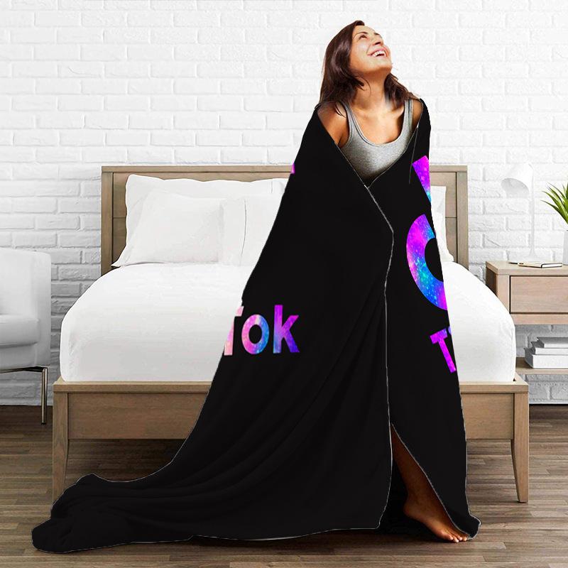 Printed Blanket Comfortable Soft Sofa Talk Blanket