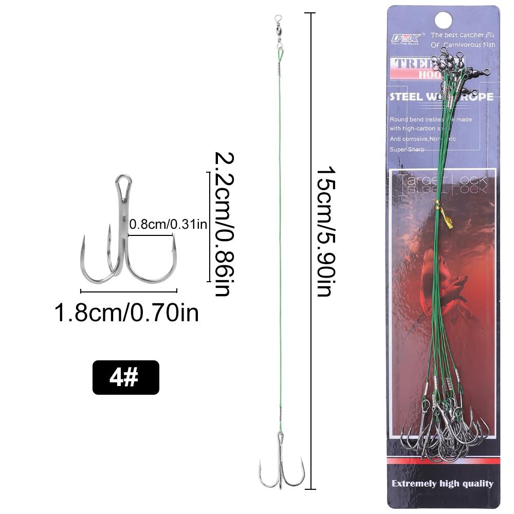 5/10pcs 15/20/25cm Anti-bite Steel Wire Leader Leashes For Fishing 50LB With Swivel Fishing Lure Accessories Pike Bass