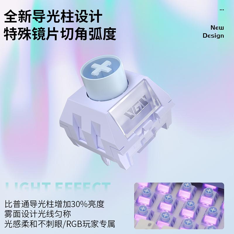 Kailh & VGN Box Aurora Ice Cream Pro Switch 5Pins Linear Custom Mechanical keyboard All POM Fast Silver RGB For Gaming Keyboard