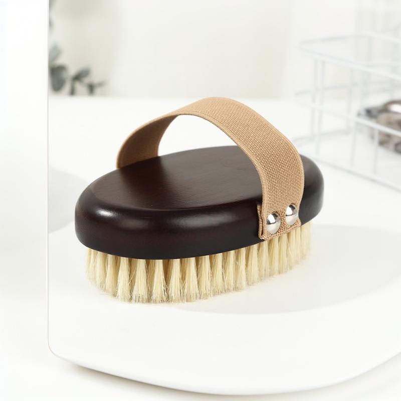 1Pcs Soft Wet Dry Body Spa Massager Brush Wood Bristle Bath Brush Household Practical Skin Exfoliates Body Cleaning Brush