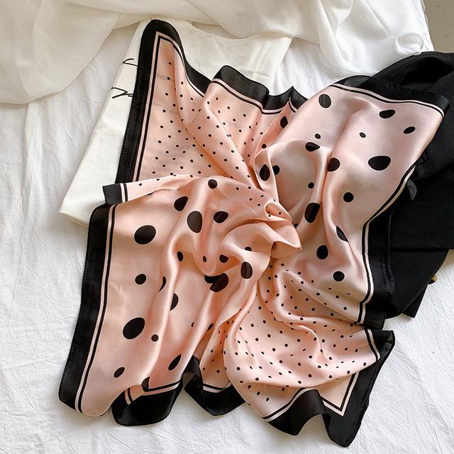 70*70cm Fashion Handkerchief Neck Scarf For Women Small Shawl Silk Satin Hair Scarfs Female Square Headband Bandana Head Scarves