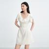 Ledin Gradient Rainbow Floral Satin V-Neck Dress