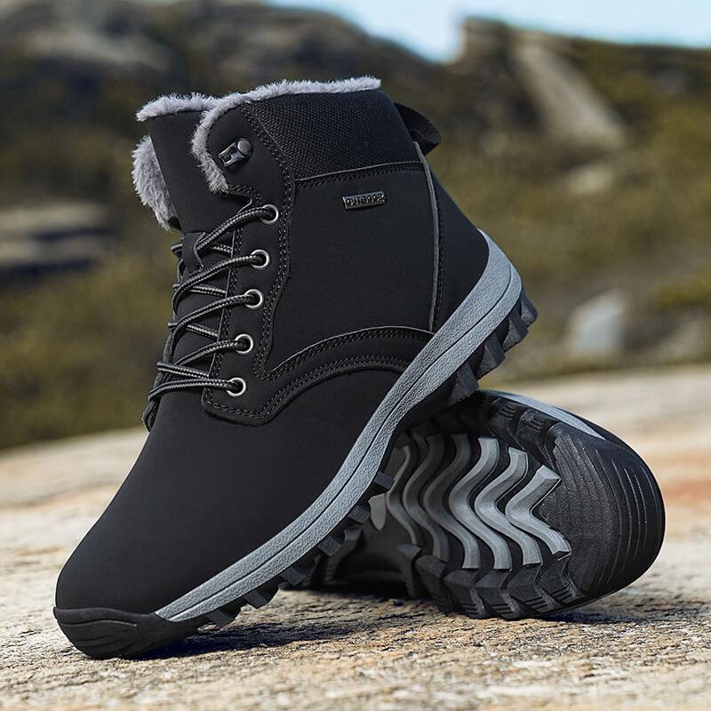 Winter Warm Men Boots New Casual Comfortable Durable Men Hiking Shoes Outdoor Big Size Leather Non-Slip Male High Top Snow Boots