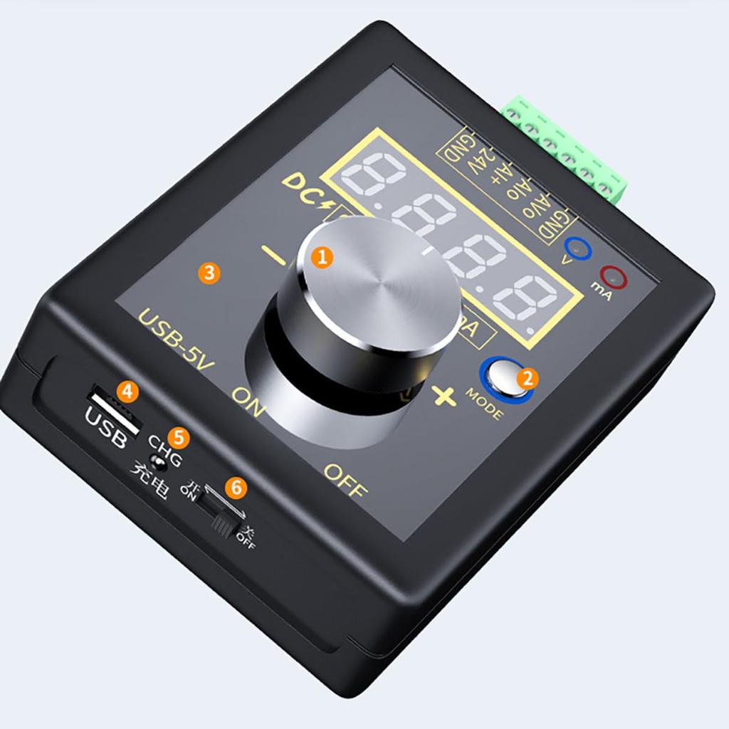 Analog 0-5V 0-10V 4-20mA Signal Generator,Adjustable Multi-functional Voltage Current Transmitter Simulator Calibrator