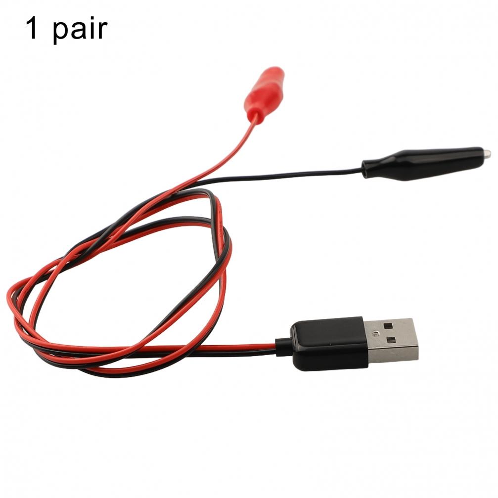 USB Male Female Power Cord 60CM with For Alligator Clips for DC Current