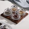 Transparent Glass Divided Snack & Fruit Serving Tray