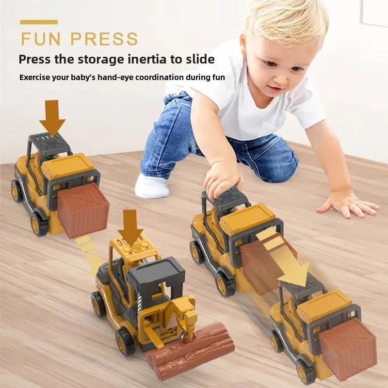 Vehicle Childrens Construction Inertia Toy Car With Container Accessories