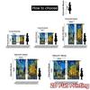 2pcs, 2D FLAT PRINTING Curtains (Without Rod) Starry Evening Creative Chic Curtains Polyester Curtains Festive Decorative for