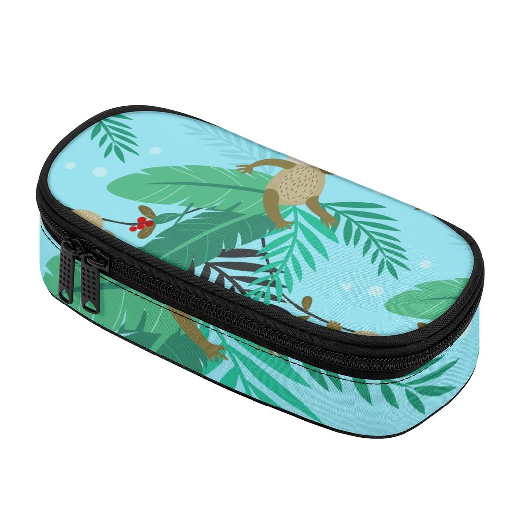 Pen Case Practical Durable 300D Polyester Smooth Zipper with Mesh Pocket Removable Divider and Pen Slots for Teens and Students