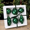 6Pcs Onion Shaped Rhinestone Christmas Bauble Flocked Xmas Tree Pendant  Holiday Party