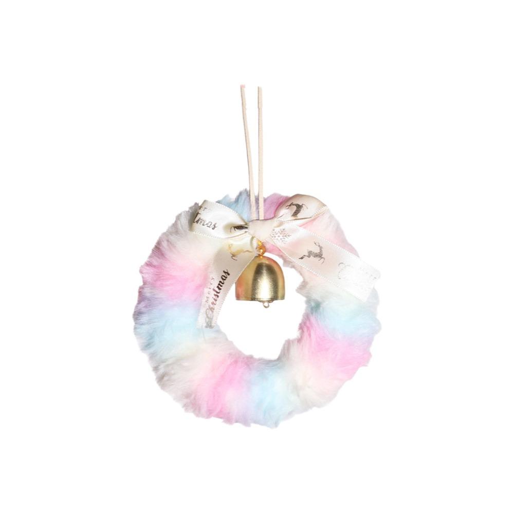 

Plush Bell Wreath Pendant Exquisite Christmas Tree Decoration Home Decor Party Decoration Gift Style C