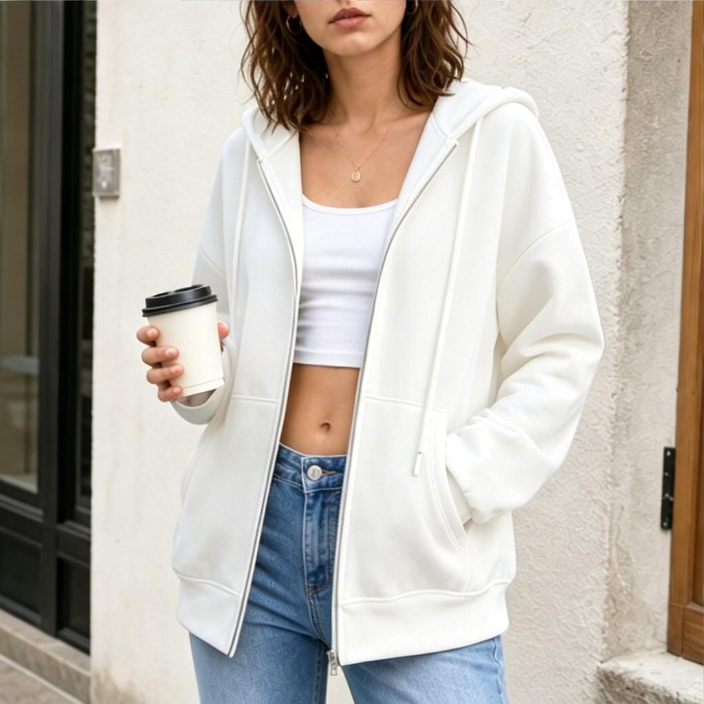Women's Long Sleeve Color Hooded Sweatshirt Pullover for Everyday Wear