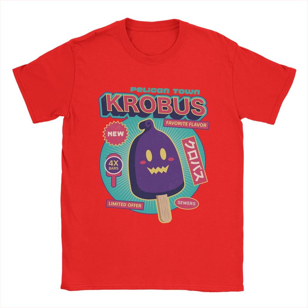 Männer Krobus Eis Stardew Valley T-Shirt Spiel Anime Baumwollkleidung Lustiges Kurzarm Rundhals T-Shirt Bedrucktes T-Shirt