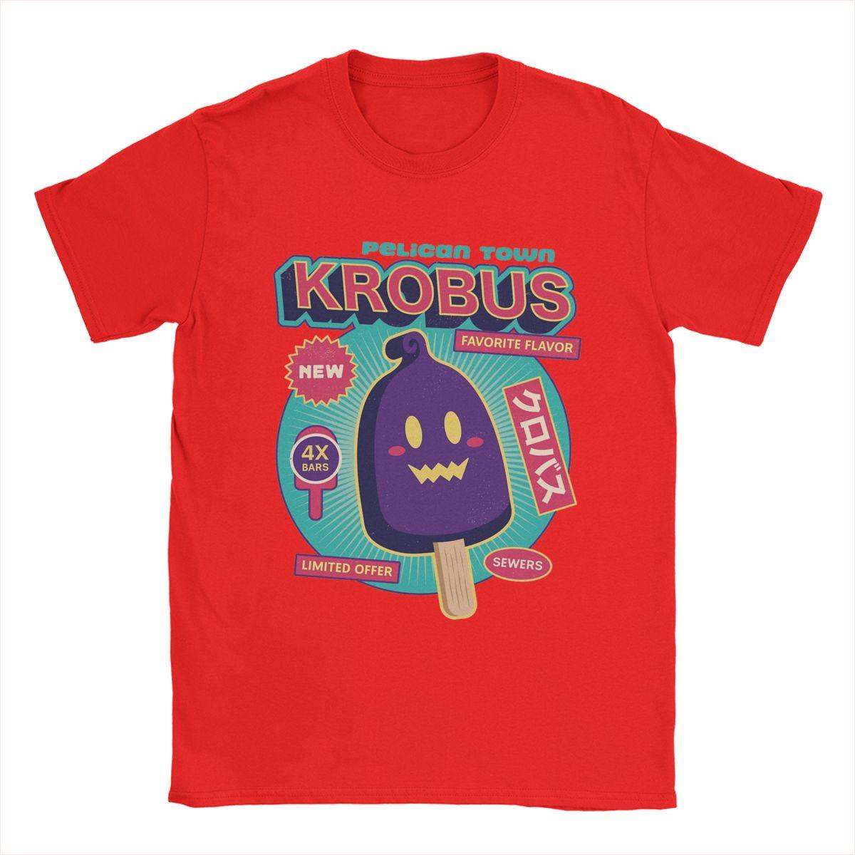 Мужская футболка Krobus Ice Cream Stardew Valley Игра Аниме Хлопковая одежда Смешная футболка с коротким рукавом и круглым вырезом Футболка с принтом S