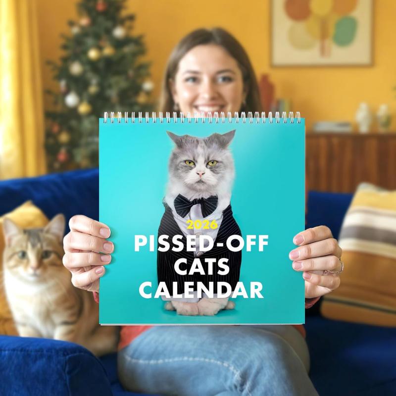2026 Annual Angry Cat Calendar - Fun Trendy Gift for Angry Cat Lovers -12 Months Wall Planner,Used for Joke Gifts