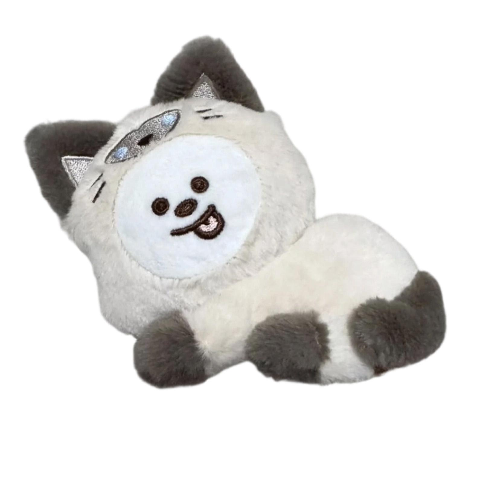 

Plush Keychain Soft Stuffed Animal Toy Cute Cat Design Portable Decorative Accessory for Bags Backpacks and Keys one size