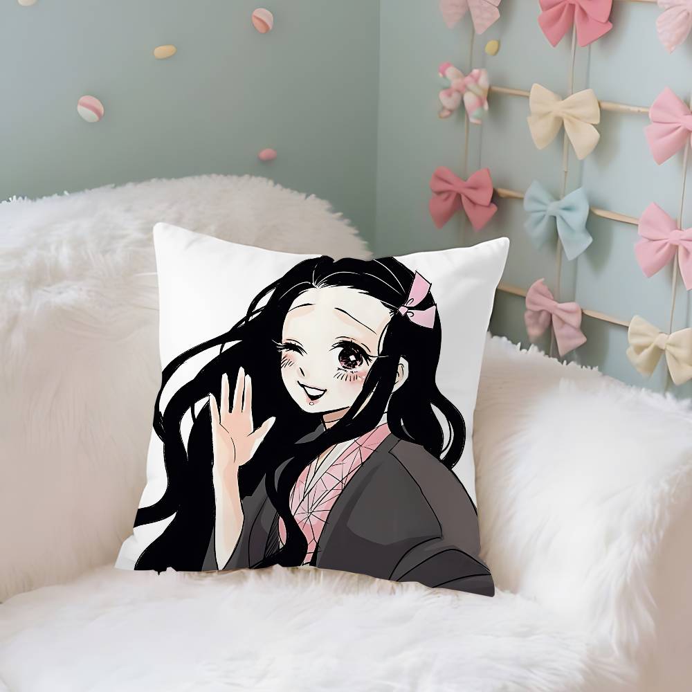 NNezukos KKamados Case Plush Fabric Soft Pillowcase Double Sided Print Cushion Cover Household Gifts