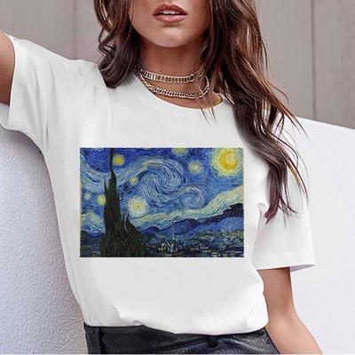 Van Gogh Painting Tričko tričko dámské ulzzang ženské femme art streetwear harajuku Tričko Tričko Lady Trička