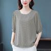 2026 Summer Women's Printed Silk Top – Stylish Loose Short Sleeve T-shirt for Middle-aged and Young Mothers