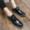 Fashion Leather Block Shoes Men Winter Men’s Dress Shoes High Quality British Business Formal Wedding Office Shoes Men