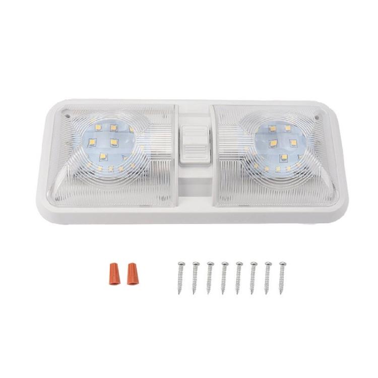 

Marine Interior Lighting Ceiling Double Dome Light Replacement 2835SMD Dome Light for Marine Trailer 12V LED Light 1