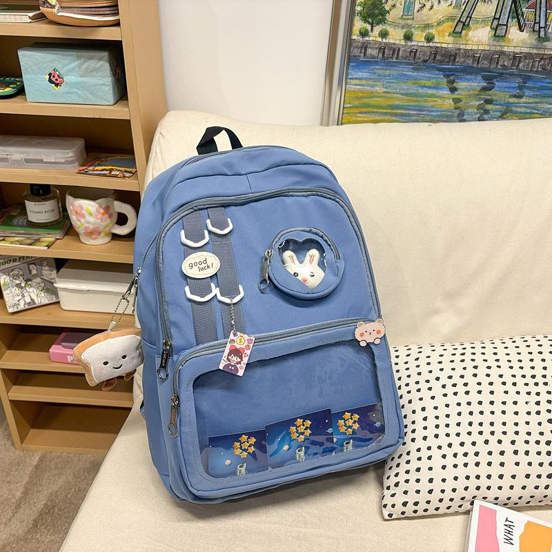 School bag, student bag, large capacity, shoulder back, high value backpack, new primary school students simple and cute pain bag