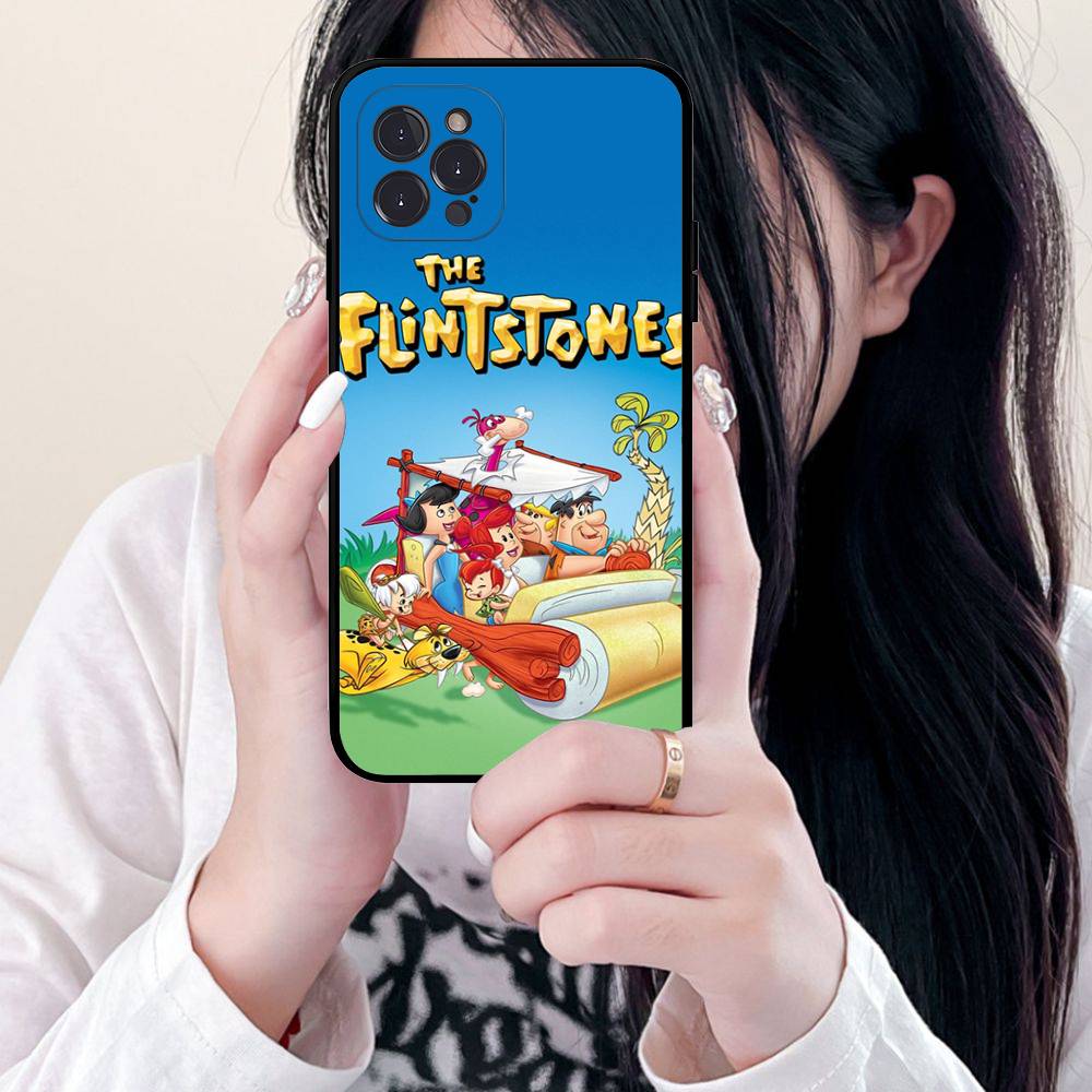 The Flintsto nes Cartoon Phone Case For IPhone 17 Air 16 15 14 Plus 13 12 Mini 11 Pro Max Black Cover