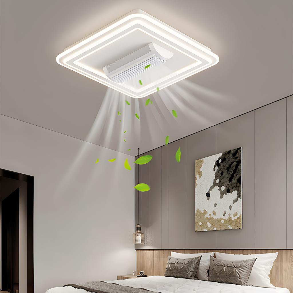Modern Bladeless Fan Light Ceiling Light Invisible Fan Remote Control Bedroom Light Indoor Lighting LED Living Room Decoration