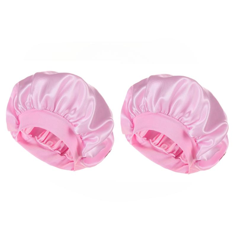 Satin Bonnets Night Sleeping Cap Large Elastic Wide Soft Band Colorful Silk Hat for Curly Hair Care Beauty Makeup for Women Men