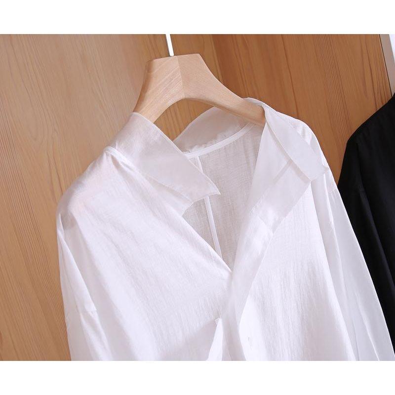 

и Потрясающе! Я не смею смотреть прямо на это! Ошейник особенно красив! Слегка прозрачная свободная рубашка и солнцезащитная одежда женская летняя Black S