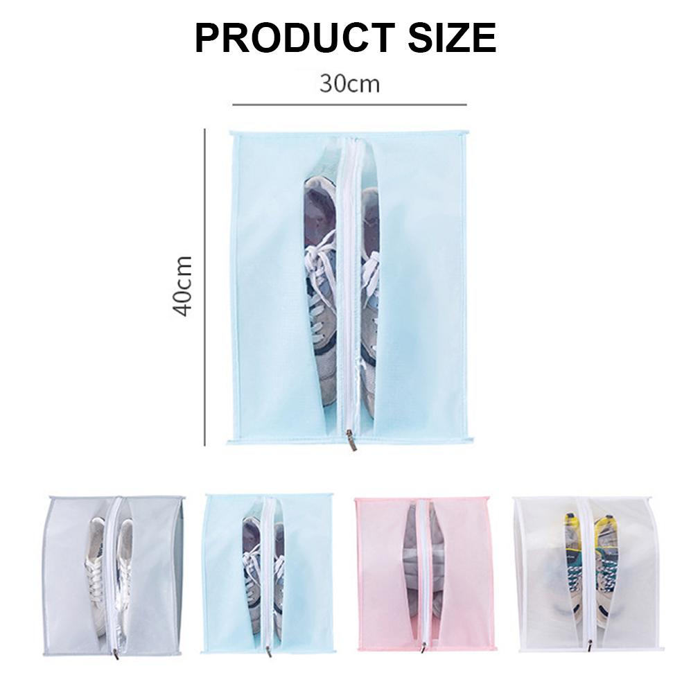 1Pc Portable Waterproof Travel Shoe Bag PVC Storage Bag Pouches Convenient Storage Organizer Shoes Sorting Zipper Dustproof Save Space Tote