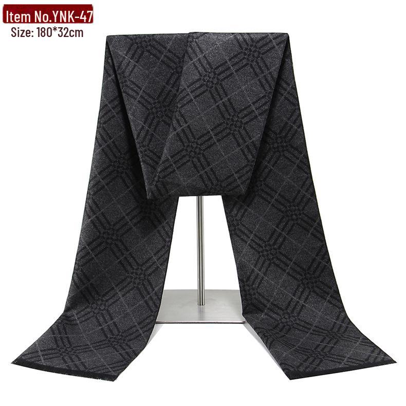Sciarpa scozzese calda invernale da uomo 2025 - Stile europeo e americano, imitazione cashmere, motivo jacquard