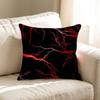 Federa per Cuscino Decorativa da Divano per Soggiorno Casa Decorazione Personalizzata Ripple Art Nero Rosso