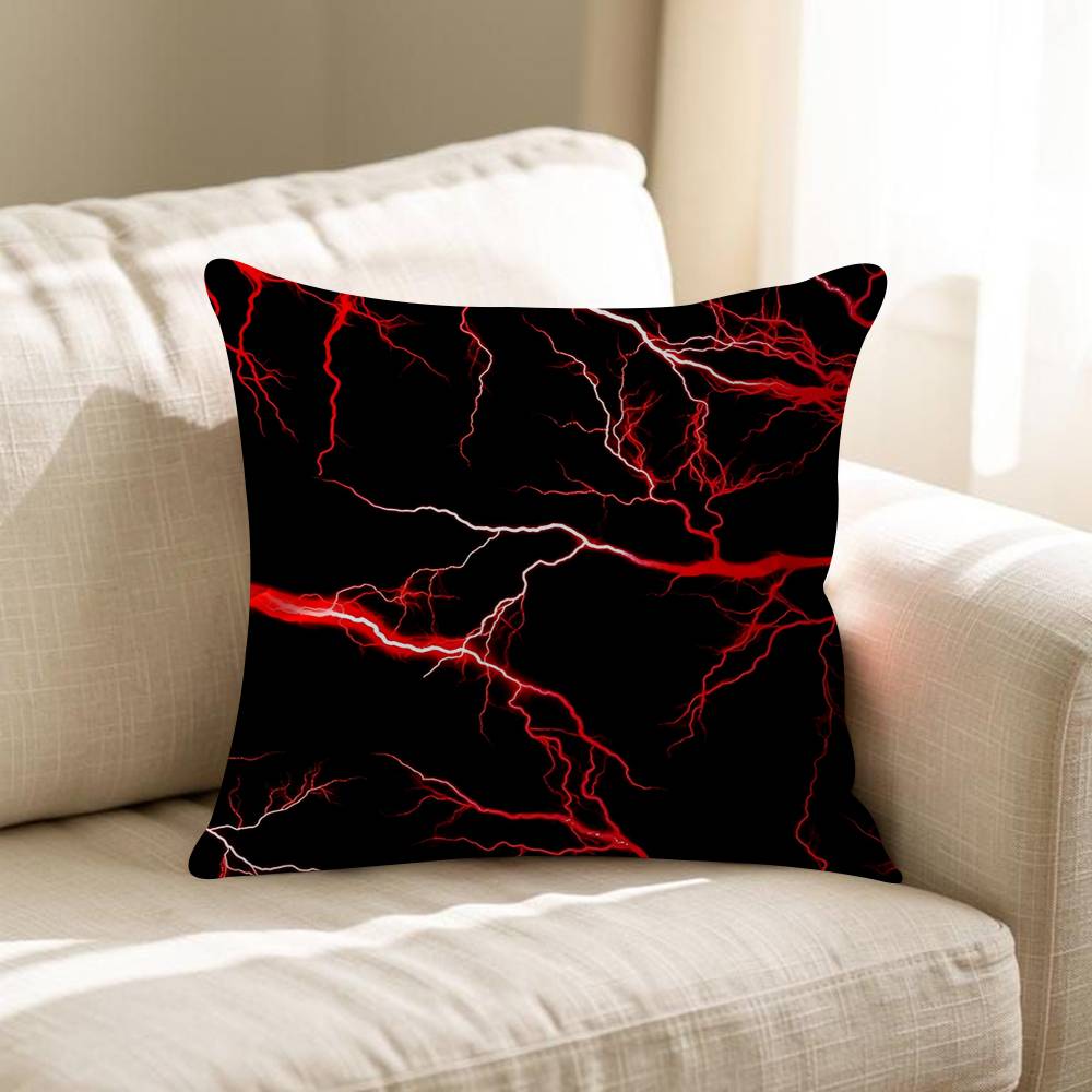 Federa per Cuscino Decorativa da Divano per Soggiorno Casa Decorazione Personalizzata Ripple Art Nero Rosso