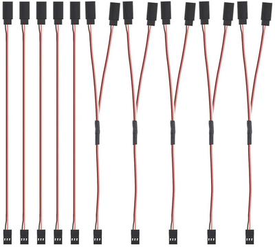Servo Extension Cable 150mm – 10 Pack | 3-Pin Male To Female | High-Quality 22 AWG Wire | Compatible with Futaba & JR