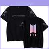 Bts Tryckt T-shirt Kortärmad Bomull Vardagskläder För Fans Mode