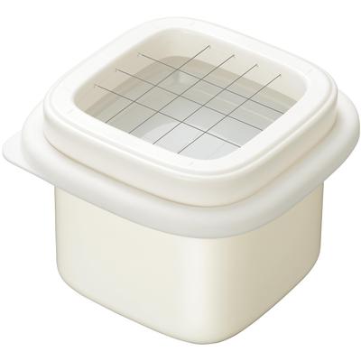 Wahei Freiz Enameled Butter Case, Small, Ivory, with Wire and Lid, for Cutting and Preserving Whole Butter, by Rinto, ME-7712