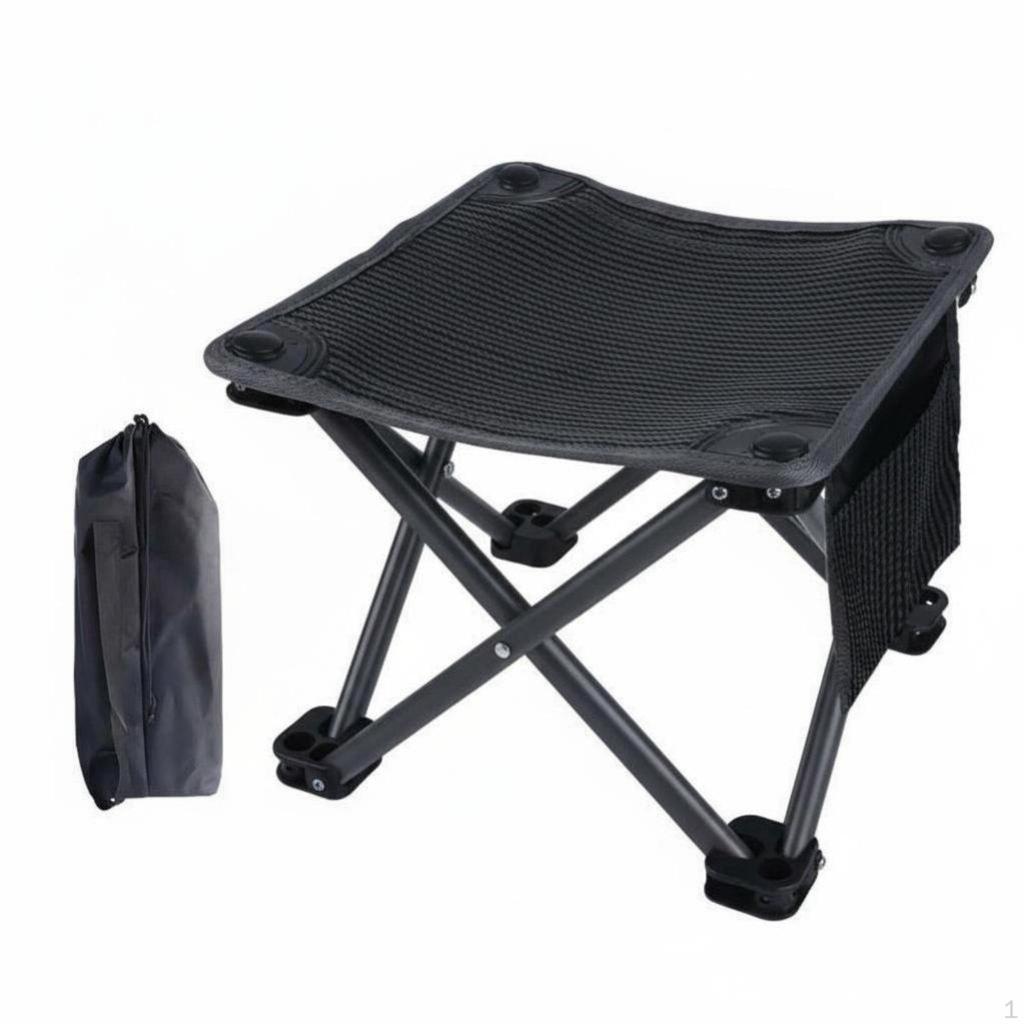 Handled Folding Stool Foldable Design Telescopic Round SpaceSaving Portable Seat for Anglers,