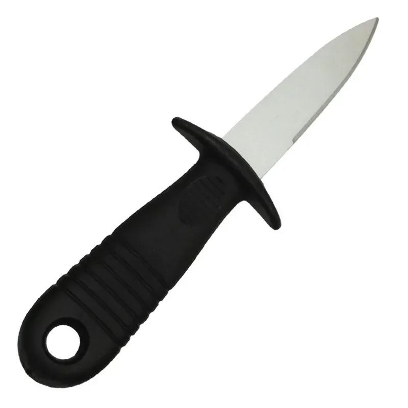 1Pcs Oyster Knife Kitchen Seafood Tool PP Handle Stainless Steel Raw Shell Knife Shellfish Opener Tool чёрный