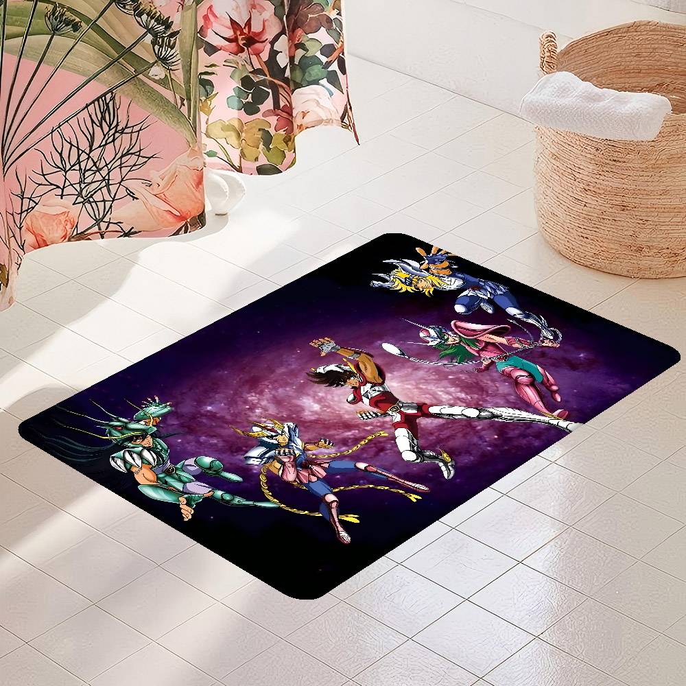 Anime Knights Of The Zodiac Door Mat Washable Non-Slip Living Room Sofa Chairs Area Mat Kitchen Doormat Area Rug