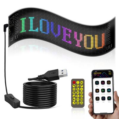RGB Araba LED Matris Piksel Panel DIY Aydınlatma Grafiti Kayan Metin Panosu Ön Cam Reklam Ekranı Bluetooth APP Kontrolü ile
