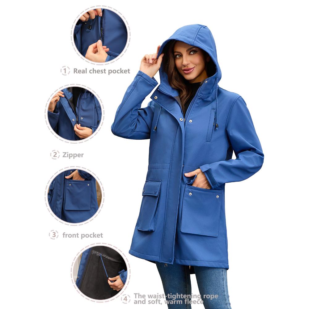 Giacche da donna in stile europeo e americano per l'autunno/inverno: Impermeabile, Con cappuccio, Capispalla/impermeabili casual