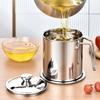 Stainless Steel Strainer Oil Pot for Home Kitchen Large Capacity Filter Residue Oil Storage Return Cup Filter Oil Tank