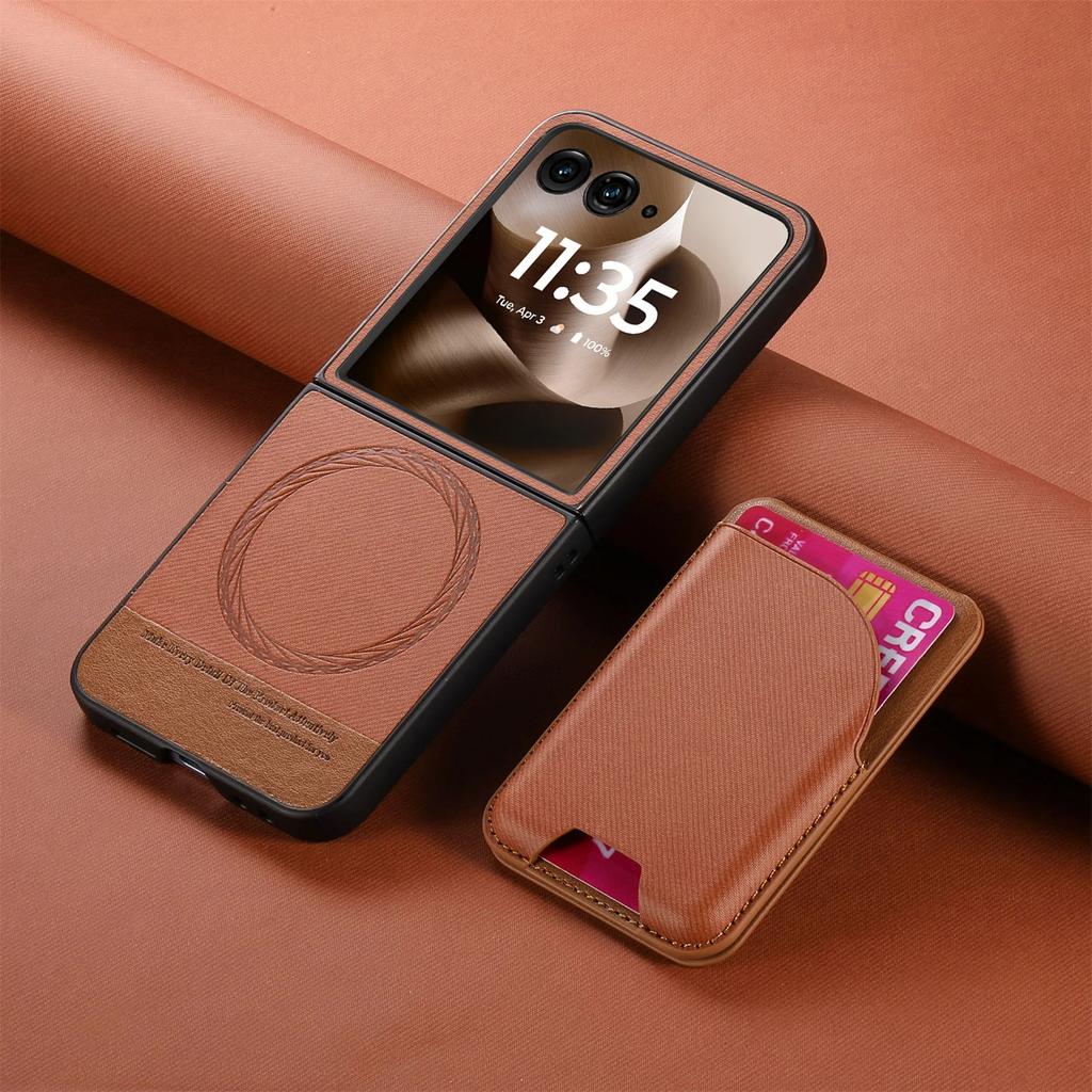 Wallet Card Holder Bracket Phone Case for Motorola Razr 60 50 40 Ultra Moto Razr 40 50 60 Magnetic Card Case Leather Cover