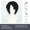 Cosplay Wig Sakusa Kiyoomi Haikyu Short Curly Anime Wig Boy Black Cospaly Wigs Anime Male Synthetic Wig with Bangs Daily School