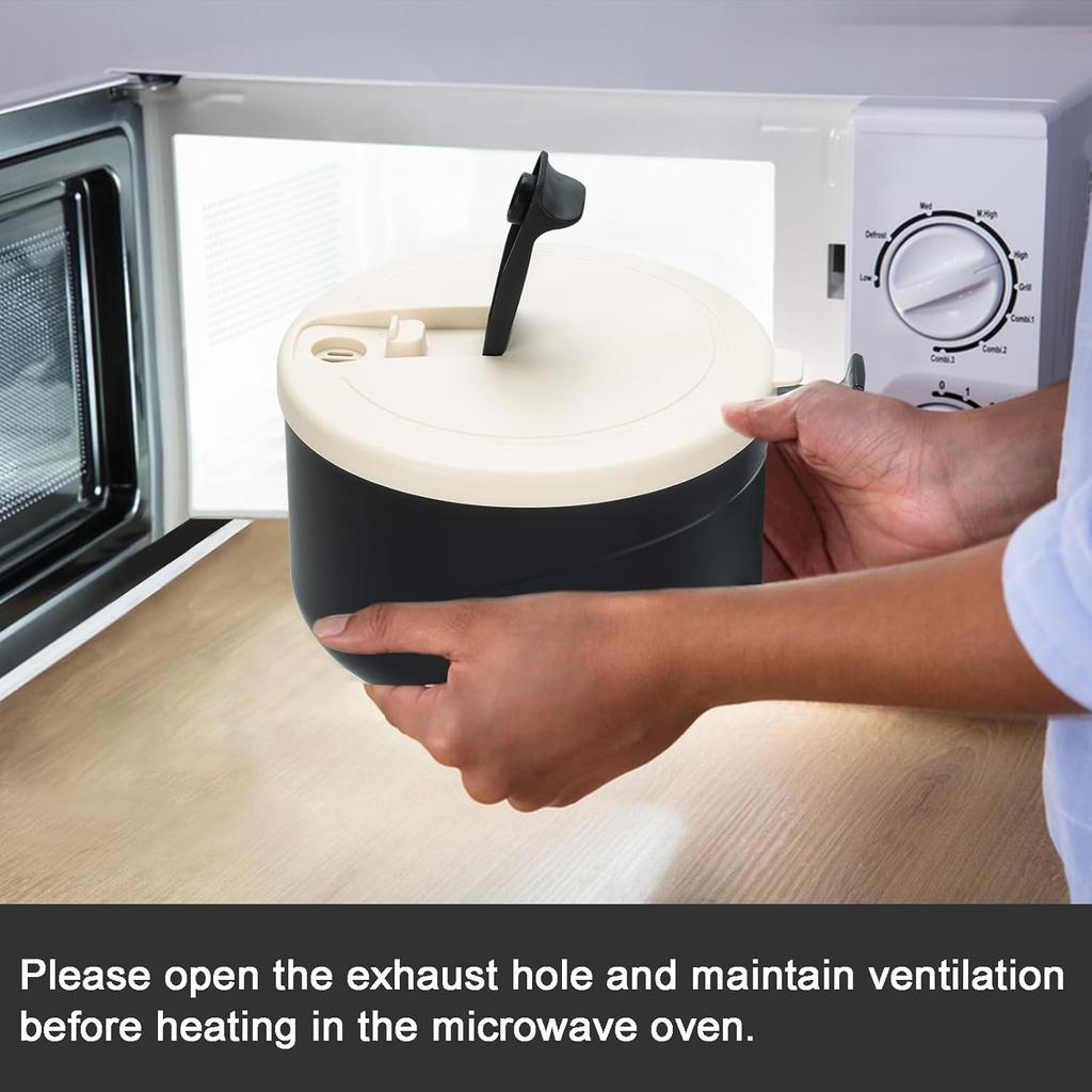 Microwave Ramen Bowl with Handles,Soup Bowl with Lid and 304 Stainless Steel Liner Heat insulation and anti scalding,for Soup and Instant